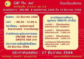SATRIWITHAYA Pre-test โครงการทดสอบความรู้ ชั้นประถมศึกษาปีที่ 4-6 โรงเรียนสตรีวิทยา ปีการศึกษา 2567