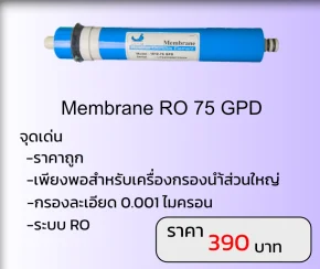 Membrane 75 GPD ราคาถูกที่สุด คุ้มที่สุดเพียง 390 บาท