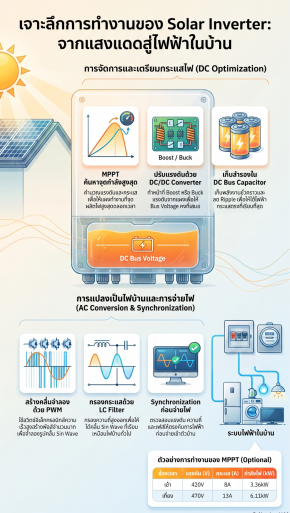 เจาะลึกการทำงานอินเวอร์เตอร์โซล่าเซลล์