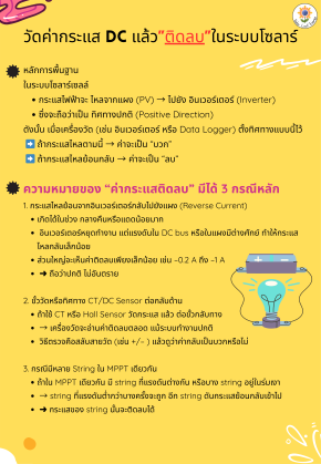 วัดค่ากระแส DC แล้วติดลบในระบบโซลาร์