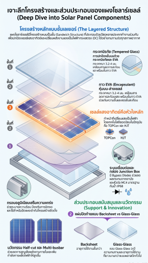 เจาะลึกโครงสร้างแผงโซลาร์เซลล์