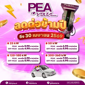 PEA VOLTA ลดราคาข้ามปี ถึง 30 เมษายน 2569