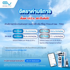 EV Station PluZ แจ้งปรับอัตราค่าบริการชาร์จใหม่ 