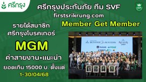 ค่าสายงาน+แนะนำยอดเกิน15000  ตั้งแต่1-30/4/68 