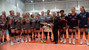 ดร.ณัฏฐ์ ธีรณัฐสุภานนท์ ที่ปรึกษากิตติมศักดิ์คณะกรรมาธิการการท่องเที่ยวและการกีฬาวุฒิสภา , ที่ปรึกษาคณะอนุกรรมาธิการด้านการกีฬา วุฒิสภา และประธานมูลนิธิกองทุนพัฒนาการกีฬา เดินทางเยี่ยมให้กำลังใจนักกีฬาวอลเลย์บอลหญิง , ยูยิตสู และคาราเต้ทีมชาติไทย 