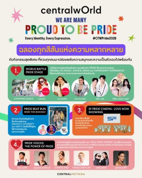 ฮาย อาภาพร - หยิ่น-วอร์ - เบน ชลาทิศ นำทีมดารา-เซเลบตัวแม่ เปิดฉากฉลองความหลากหลายสุดยิ่งใหญ่! ที่ "centralwOrld, WE ARE MANY, PROUD TO BE PRIDE 2026"