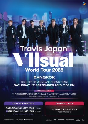 เหล่าเสือ Travis Japan พร้อมคำรามสนั่นไทยแลนด์! เตรียมตัวให้พร้อม! กรุงเทพฯ กำลังจะลุกเป็นไฟ กับเพอร์ฟอร์แมนซ์สุดเร่าร้อนที่แฟนๆ รอคอย ในคอนเสิร์ต "Travis Japan VIIsual World Tour 2025 Bangkok" ที่เดียว! ที่ไทย!