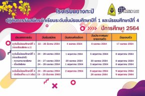 กำหนดการรับสมัครสอบเข้า ม.1 และ ม.4 โรงเรียนบางกะปิ ปีการศึกษา 2564