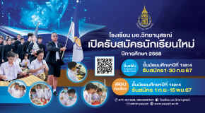 กำหนดการการรับนักเรียนชั้น ม.1 และ ม.4  ปีการศึกษา 2568 - โรงเรียน มอ.วิทยานุสรณ์