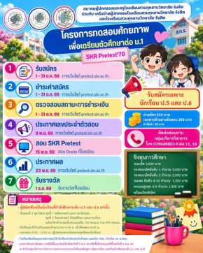 SKR Pre-test'70 พรีเทสสอบเข้า ม.1 รร.สวนกุหลาบรังสิต ปี 2570