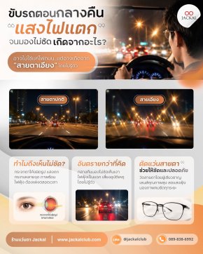 ขับรถตอนกลางคืนแล้วแสงไฟแตก จนมองไม่ชัด เกิดจากอะไร? | ร้านแว่นตา Jackal เชียงใหม่