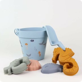 Silicone Beach toy set ชุดถังตักดินซิลิโคนและแม่พิมพ์