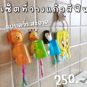 เซ็ตวางแก้ว+ แก้วลายสัตว์น่ารัก 