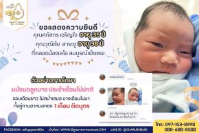 คุณศภัสกร เจริญใจ อายุ 35 ปี และคุณวุฒิชัย  สาระชู อายุ 38 ปี ที่คลอดน้องเลโอ สมบูรณ์แข็งแรง