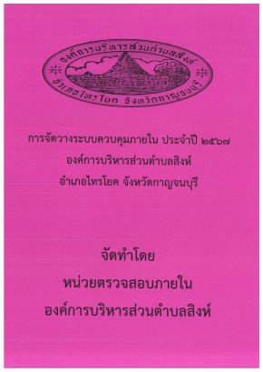 การจัดวางระบบควบคุมภายใน ประจำปีงบประมาณ 2567