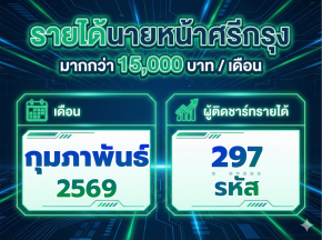 รายได้ต่อเดือนนายหน้าศรีกรุง กุมภาพันธ์ 2569