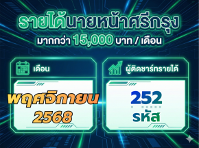 รายได้ต่อเดือนนายหน้าศรีกรุง พฤศจิกายน 2568