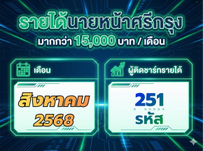 รายได้ต่อเดือนนายหน้าศรีกรุง สิงหาคม 2568