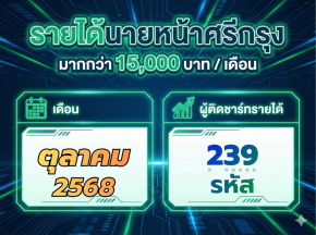รายได้ต่อเดือนนายหน้าศรีกรุง ตุลาคม 2568