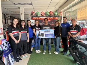 ยามาฮ่าแจกจริง อะไหล่แท้ แจกจริง ปี 13 ครั้งที่ 2 มอบรถจักรยานยนต์ยามาฮ่า Fazzio ให้กับผู้โชคดีจาก จ.สุโขทัย