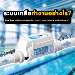 How does a chlorine production system from swimming pool salt work?