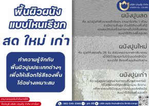 ผนังปูนแบบไหน เรียก ปูนใหม่ ปูนสด ปูนเก่า....?