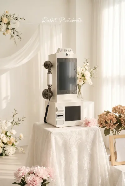wedding video guestbook service in thailand by rabbit photobooth guests recording video messages for bride and groom