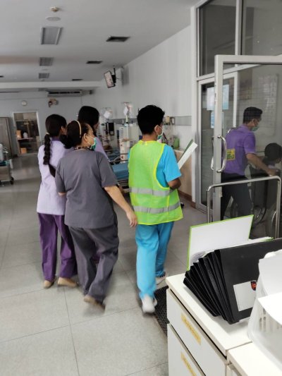 การซ้อมแผนอัคคีภัยในสถานพยาบาล แผนกไตเทียมรพ.มิตรประชา