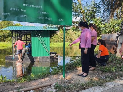 ตรวจงานปรับปรุงซ่อมแซมสถานีสูบน้ำด้วยไฟฟ้า