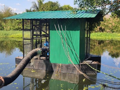 ตรวจงานปรับปรุงซ่อมแซมสถานีสูบน้ำด้วยไฟฟ้า