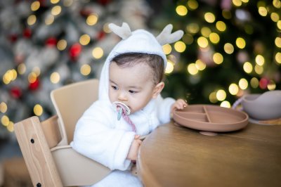Reindeer Onesie Pyjamas with glitter initial