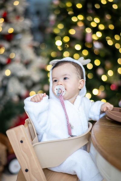 Reindeer Onesie Pyjamas with glitter initial