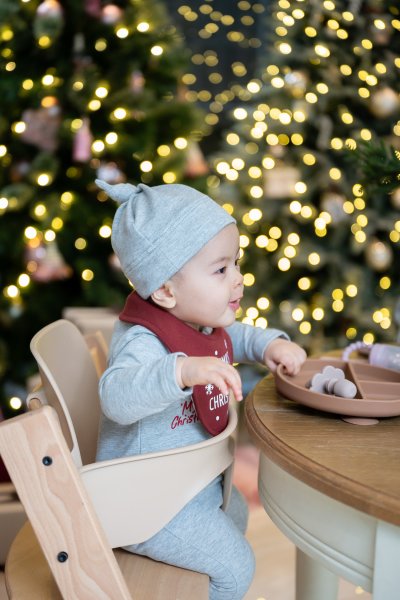 Onesie with beanie hat - Grey (Name Personalization)