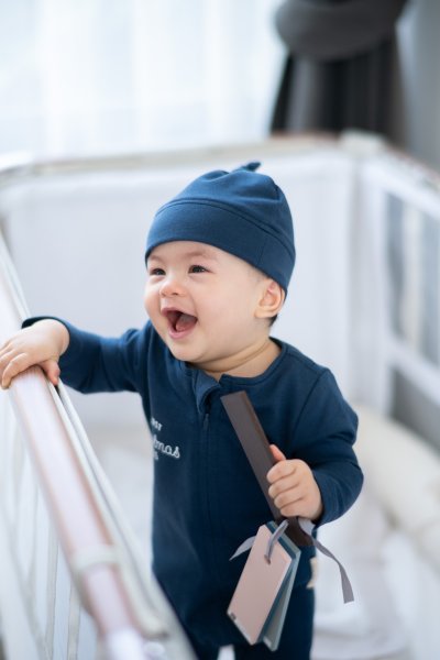 Onesie with beanie hat (Navy)