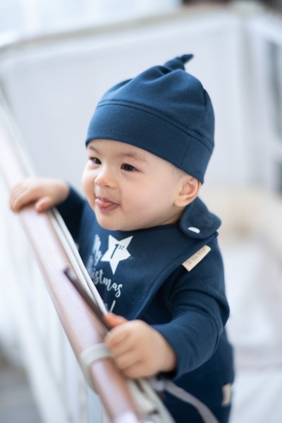 Onesie with beanie hat (Navy)