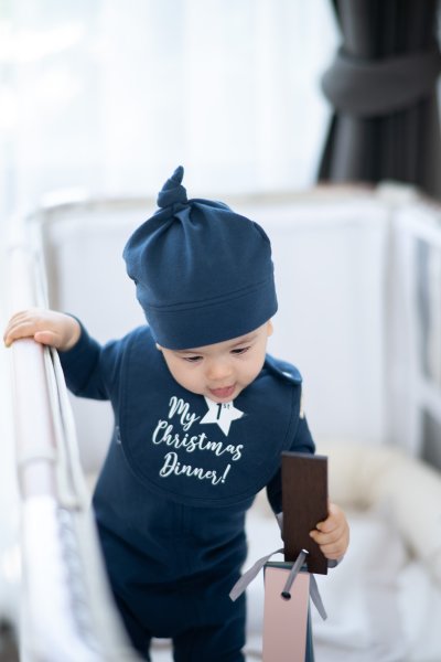 Onesie with beanie hat (Navy)