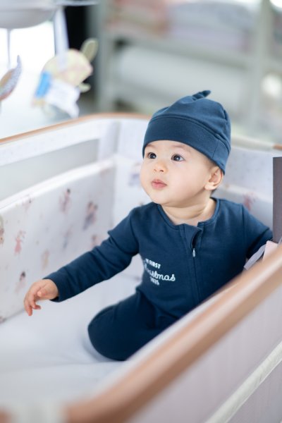 Onesie with beanie hat (Navy)