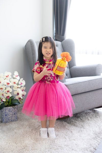 Qd Girls Qipao with Tutu 3,490.- (Cherry Pink)