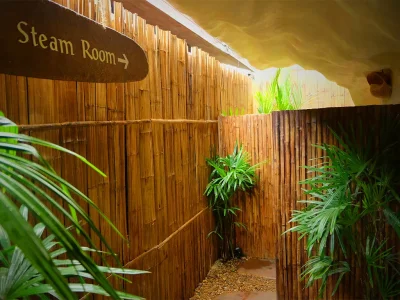 Peaceful entrance to the herbal steam room at Srimantra Spa Chiang Mai