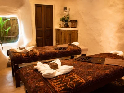 Elegant cave-inspired spa treatment room at Srimantra Spa Chiang Mai.