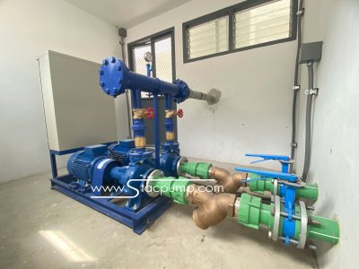 ปั๊มน้ำมอเตอร์ในตัว (เหล็กหล่อ) (รูปผลงาน)