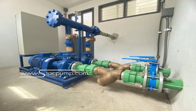 ปั๊มน้ำมอเตอร์ในตัว (เหล็กหล่อ) (รูปผลงาน)