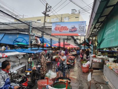ป้ายทางเข้าตลาด ป้าย ป้ายติดตลาด ป้ายโฆษณา