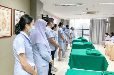 วันที่ 23 กันยายน 2565 นักเรียนพนักงานผู้ช่วยพยาบาล เดอะแคร์การบริบาลรุ่นที่ 43 สอบวัดผลภาคทักษะก่อนออกฝึกภาคปฎิบัติ ( The Care Skill Day )