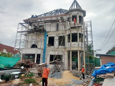 งานก่อสร้างบ้านพักอาศัย 3 ชั้น ถนนรามอินทรา