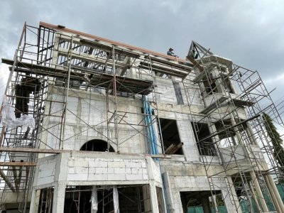 งานก่อสร้างบ้านพักอาศัย 3 ชั้น ถนนรามอินทรา