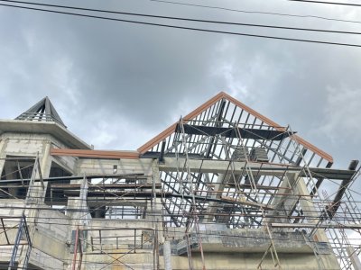 งานก่อสร้างบ้านพักอาศัย 3 ชั้น ถนนรามอินทรา