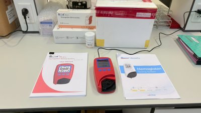 (BC-201/BC-202) Hemoglobin Testing System by Aconlabs, Mini High Speed Centrifuge by Joanlab, OPTIZEN NanoQ by Klab