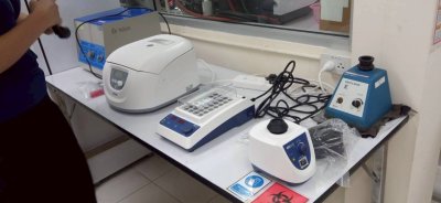(DM0412) Clinical Centrifuge, (MX-S) Vortex Mixer Microplate Mixer, (HB120-S) Dry Bath - Onilab