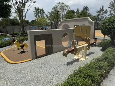 ติดตั้งเครื่องเล่นสนาม โยกเยกสปริง และพื้นยาง EPDM ภายในโครงการ แกรนด์ บางกอก บูเลอวาร์ด ราชพฤกษ์-พรานนก